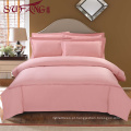 Luxo Confortável Adulto Queen Size lençol Hotel Fornecedor de Linho 100% Algodão Simples rosa Lençol Set bordado